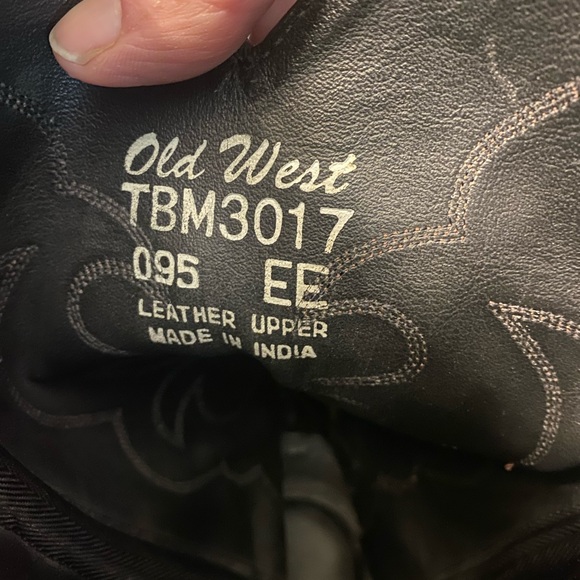 Old West Brown Leather Boots 9.5 Men Vintage - Picture 6 of 6